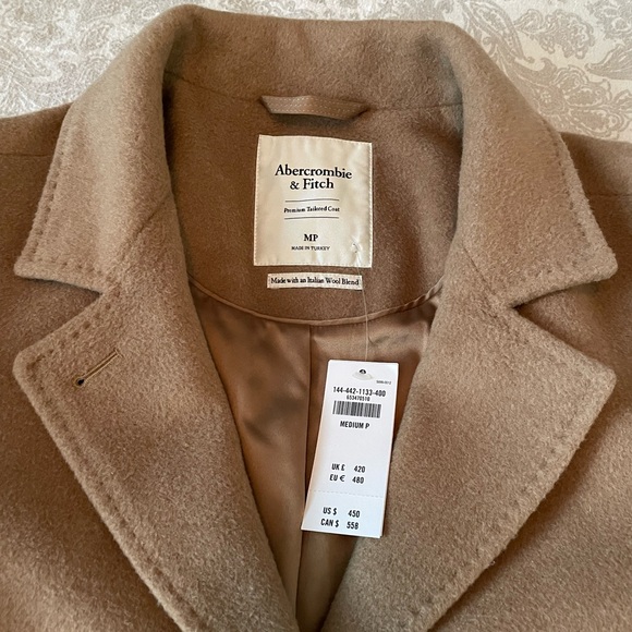 Abercrombie & Fitch Elevated Dad Coat petite M NWT Camel Coat - Picture 2 of 6